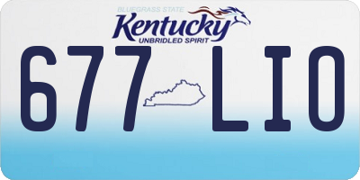 KY license plate 677LIO