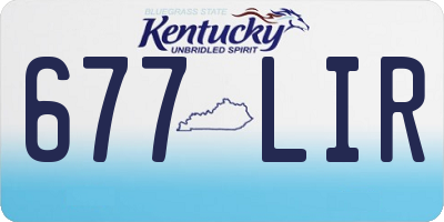 KY license plate 677LIR