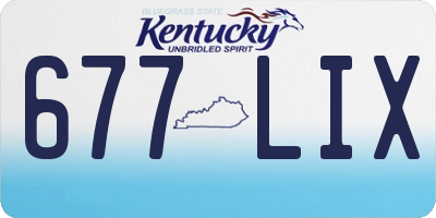 KY license plate 677LIX