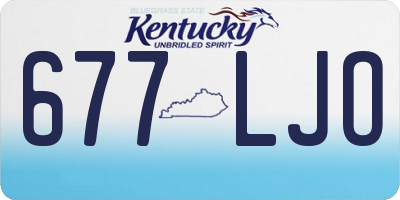 KY license plate 677LJO