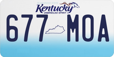KY license plate 677MOA