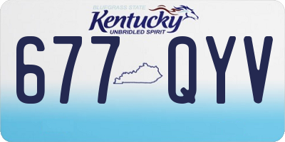 KY license plate 677QYV