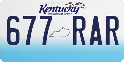 KY license plate 677RAR