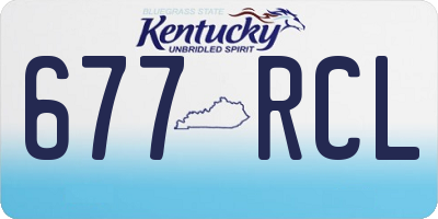KY license plate 677RCL