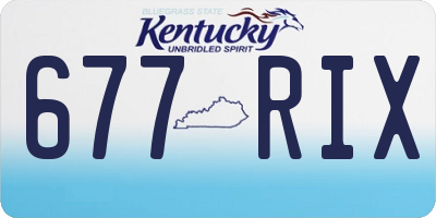 KY license plate 677RIX