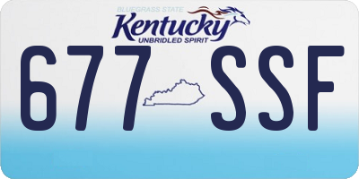 KY license plate 677SSF
