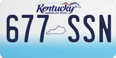 KY license plate 677SSN