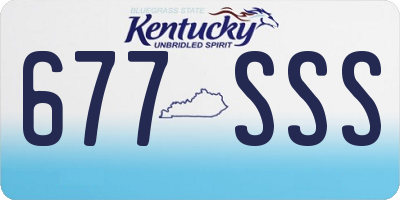 KY license plate 677SSS