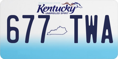 KY license plate 677TWA