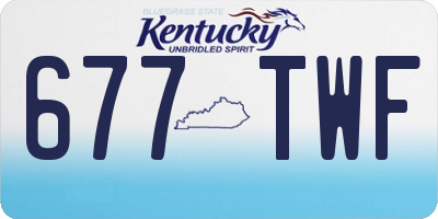 KY license plate 677TWF