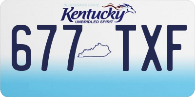KY license plate 677TXF