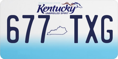 KY license plate 677TXG