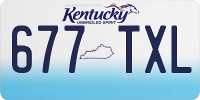 KY license plate 677TXL