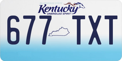 KY license plate 677TXT