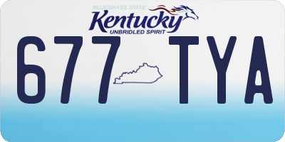 KY license plate 677TYA