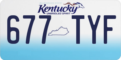 KY license plate 677TYF