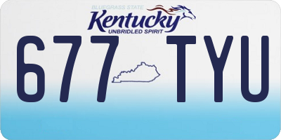 KY license plate 677TYU