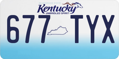 KY license plate 677TYX