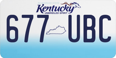 KY license plate 677UBC