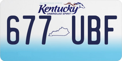 KY license plate 677UBF