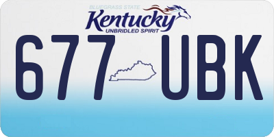 KY license plate 677UBK