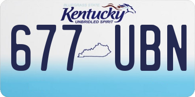 KY license plate 677UBN