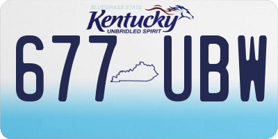 KY license plate 677UBW