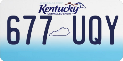 KY license plate 677UQY