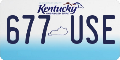KY license plate 677USE