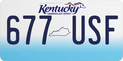 KY license plate 677USF