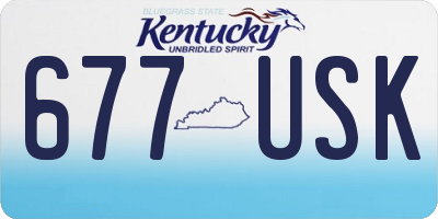 KY license plate 677USK
