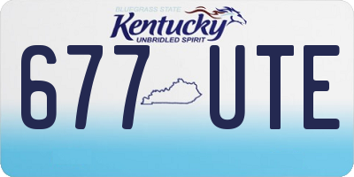 KY license plate 677UTE
