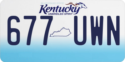 KY license plate 677UWN