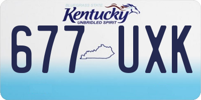 KY license plate 677UXK
