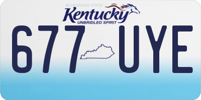 KY license plate 677UYE
