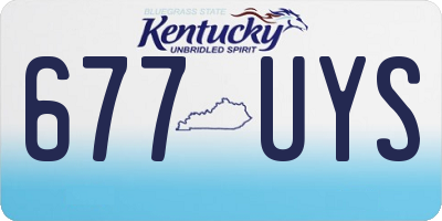 KY license plate 677UYS