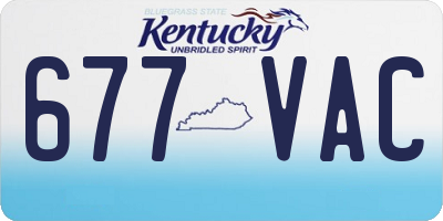 KY license plate 677VAC