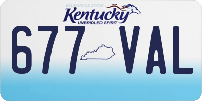 KY license plate 677VAL