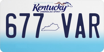 KY license plate 677VAR