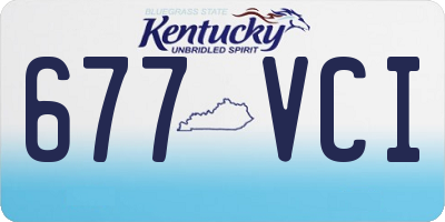 KY license plate 677VCI