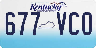 KY license plate 677VCO