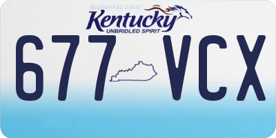 KY license plate 677VCX