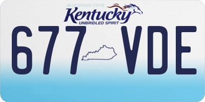 KY license plate 677VDE