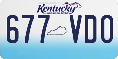 KY license plate 677VDO
