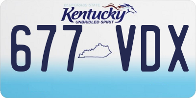 KY license plate 677VDX