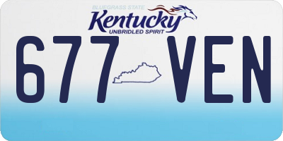 KY license plate 677VEN