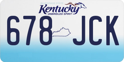 KY license plate 678JCK