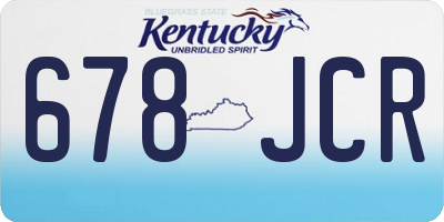 KY license plate 678JCR