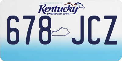 KY license plate 678JCZ