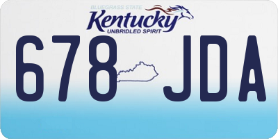 KY license plate 678JDA